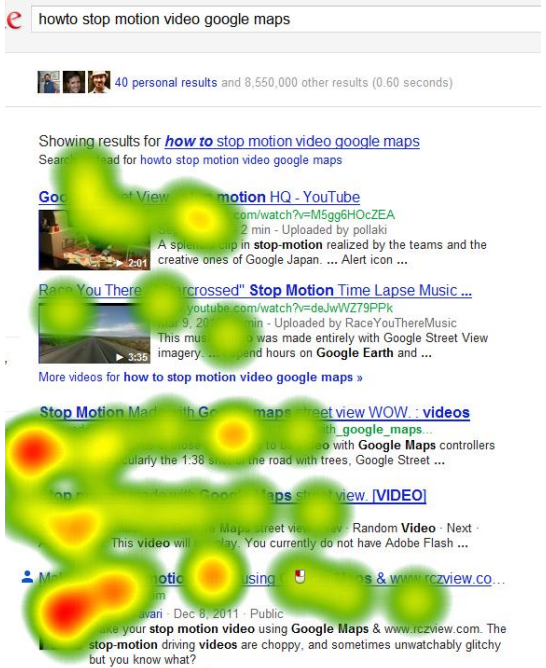 How People View Search Results That Contain Video Thumbnails [HEATMAP]